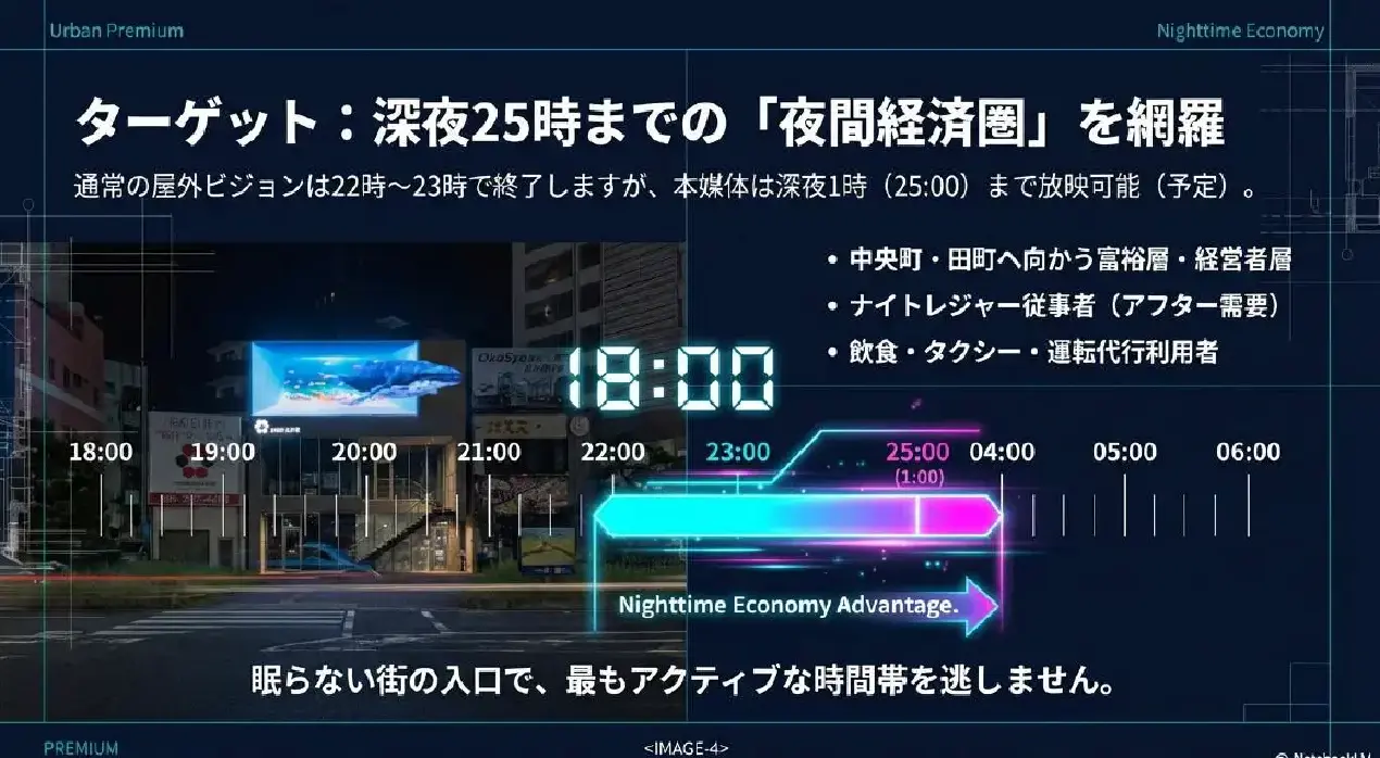 ターゲット：深夜25時までの「夜間経済圏」を網羅